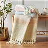 Catherine Lansfield Coperta in finto mohair a quadri, 130 x 170 cm, colore pastello
