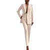ZYWUOY Set di abbigliamento da donna contemporaneo con giacca a maniche lunghe e pantaloni sartoriali a vita alta (XXL albicocca)