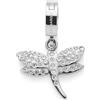 JEWELS BY LEONARDO Ciondolo Clip & Mix Elisabeth - Ciondolo a catena in acciaio inox color argento - libellula stilizzata con il suo pavé - Gioielli regalo per donne - 024965, 2,2 cm, Acciaio