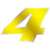 4R Quattroerre.it Numero Gara 4 Anodizzato, Giallo, 100 x 130 mm