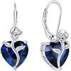 FJ Orecchini Pendenti Donna in Argento Sterling 925 Orecchini Spinello Blu Settembre Pietre Portafortuna Orecchini di Fiori di Rosa Gioielli per Donna Amiche Moglie Mamma