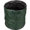 Perel Sacco per rifiuti da giardino, pieghevole, 85 l, manici, verde scuro/nero, resistente all'acqua