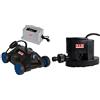 T.I.P. Sweeper 18000 Robot da pisci per la pulizia del fondo pisci da 50 m³, colore nero e blu + COVERONE 1500 AUT - Pompa di Copertura per Piscina con Funzione Automatica