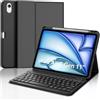 WINCHKING Tastiera per iPad Air 11 M3 2025/M2 2024, Bluetooth Rimovibile Custodia con Tastiera per iPad Air 6 Generazione 11 Pollici 2025/2024, Keyboard Italiano con Supporto Pencil, Nero