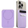 FIDWALL Magsafe - Portafoglio compatibile con iPhone 15/14/13/12 Pro/Max/Plus/Mini, custodia per carte di credito RFID può contenere 5 carte (viola)