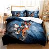 MIQEBX Copripiumino Moto 135 x 200 cm con 2 federe, Moderno blu Copripiumino Moto Cross in Microfibra, per Adulti Uomini Giovani Ragazzi Bambini