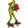 Formano - Statuetta decorativa rana Poly innamorata con cuore verde altezza 14 cm, larghezza 7 cm