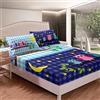 Homemissing Set di lenzuola con angoli a forma di gufo, sole, luna e stelle, e moderno set di lenzuola a quadri con a gufi, per la stanza, 2 pezzi, con 1 federa per cuscino singolo