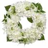 Hollyone Ghirlanda di ortensie artificiali da 40,6 cm, ghirlanda di fiori finti bianchi, ortensie finte per porta d'ingresso, composizioni floreali per camino, cucina, fattoria, decorazione da parete