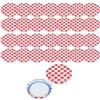 mikken 30 coperchi per bicchieri da 8,5 cm TO82 Blueseal - senza BPA/PVC, tappo di ricambio Twist-Off per vasetti e barattoli in vetro rosso bianco a quadretti