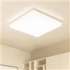 Kuwork Plafoniera LED Soffitto 48W: 30x30CM 3000K Lampada da Soffitto LED Moderno, 4800LM Lampadario Led Luce Soffitto per Camera da Letto, Bagno, Cucina, Soggiorno, Balcone, Quadrato, Bianco