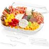 Lifewit Vassoio da Portata Ovale, Set Aperitivo Plastica, Ciotoline per Aperitivo Accessori, Porta Frutta con Coperchio, Contenitore per Frigorifero e Cucina, Snack, Spuntino, Biscotti