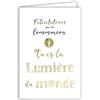 Afie 68-6008 - Biglietto di auguri per la tua comunione per ragazzo, ragazza, sei la luce del mondo dorata lucida, con busta bianca, formato 12 x 17,5 cm, piccola grande comunione solenne, prodotto in
