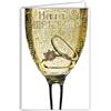 Afie 63-1162 - Biglietto di auguri per matrimonio, congratulazioni, coppia, fedi nuziali e anello di fidanzamento, con bolle di felicità, in oro dorato, con busta bianca, formato 12 x 17,5 cm, prodotto in
