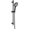 DETBOM Set Asta doccia 70cm con Doccetta 3 Funzioni, Soffione Regolabile e Tubo Flessibile di Supporto al Sistema Doccia, Colonna Doccia senza Miscelatore, Acciaio Inox 304 -Nero