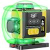 Vunzo 【Modalità a Impulsi】Livella Laser Autolivellante 16 Linee 4 X 360 °Verde livello laser 2 x Batterie, Ricaricabili, Telecomadon, Display Digitale a LED