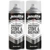 JENOLITE Directorust - Spray per barbecue e stufe, 2 x 400 ml, vernice ad alta temperatura fino a 650 °C, per barbecue, stufe, camini, bruciatori a legna, autoveicoli, schermi antincendio