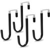 Heuskay 4 ganci sopra la porta, sopra grucce, spessore in plastica per porte inferiori a 3,7 cm, come ganci sopra armadietti, appendiabiti (nero)