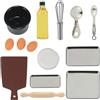 YAJIMAOY Accessori Casa delle Bambole in Miniatura, 1:12 Accessori da Cucina in Miniatura, Accessori Cucina Bambini, Cibo Giocattolo per Bambini con Miniatura Pentole Mattarello Mescolare, Set Mini Cibo
