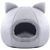 Zentaurus Casa per gatti peluche - cuccia interna per cani - letto incluso nella grotta per cani e gatti - casa interna per cani e gatti (grigio, M: 36 x 36 (<6 kg))