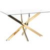 Beliani Tavolo da Pranzo Rettangolare 120 x 70 cm Piano in Vetro temperato Gambe Argento