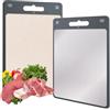 SEHAUSEU Tagliere da Cucina Bifacciale, Tagliere in Acciaio Inox 304 e in Paglia di Grano, Antiscivolo, con Fori Appesi, Crudo o Cotto da Tagliare Separatamente