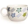 Excelsa Tazze Animals Tazza Thè Tartaruga 200 ml, Porcellana, Bianco/Multicolore, 8.5x8.5x6 cm