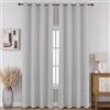 CUCRAF Tende oscuranti 100% totali, lunghezza 84 cm, per il trattamento delle finestre, in finto lino, isolamento termico, con occhielli, per camera da letto/soggiorno, set di 2 pannelli (bianco, 132