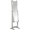 DRW Specchio da terra con porta PS con cornice a specchio in bianco 40,5x38x161cm, INT. 26 x 110 cm