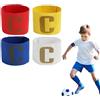 Annlpoy 4 Fasce da Capitano per Bambini, da Calcio, Regolabili e Multicolore, Ideali per Calcio e Altri Sport di Squadra, Fasce Elastiche con Chiusura in Velcro