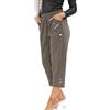 AFR Pantaloni Capri da donna a 3/4, lunghezza a tre quarti, elasticizzati, taglia UK 10-24, Caff, 46
