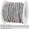 GORGECRAFT 6.25 Iarda 4mm Tubo di Strass Corda Trim Kit Catena di Stringa di Cristallo Colorato con 20 Pezzi estremità del Cavo A Crimpare Pieghevoli e 20 Pezzi Tappi Terminali A Barile per Felpa