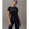 Calvin Klein Jeans T-Shirt Slim In cotone Con Logo Nera Donna