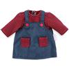 Corolle Mon Premier Poupon - Vestito da 30 cm, a righe, per tutte le bambole da 30 cm, adatto a bambini dai 18 mesi in su, Blu Scuro/Rosso