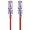 Monoprice 116314 Cavo patch Ethernet Cat6A UTP, 30 AWG, 10 G, in puro rame nudo, antigroviglio, RJ45, serie SlimRun, 0,3 m, rosso, confezione da 10