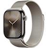 Apple Watch Series 10 GPS + Cellular 42 mm Smartwatch con cassa in titanio color Naturale e cinturino Sport Loop Naturale. Fitness tracker, app ECG, display Retina always-on, Carbon Neutral