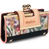AFKOMST Portafoglio Donna Pelle PU Lunga Portafoglio Grande Portafogli Donna con PortamonetePortafoglio portafoglio e portamonete,con 10 slot per carte e clip, e zero borsa con fibbia nel mezzo