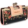 AFKOMST Portafoglio Donna Pelle PU Lunga Portafoglio Grande Portafogli Donna con PortamonetePortafoglio portafoglio e portamonete,con 10 slot per carte e clip, e zero borsa con fibbia nel mezzo