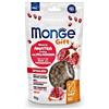 MONGE GIFT SNACK STERILISED GATTO ANATRA CON MELAGRANA E MIRTILLI ROSSI 50 G termine minimo di conservazione 04/07/2025