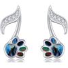 URONE Orecchini con note musicali, in argento 925, con note musicali, con scritta in lingua tedesca, Nessuna pietra preziosa