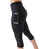 Odizli Leggings sportivi da donna, Capri sportivi, a vita alta, per yoga, estivi, opachi, a 3/4, con tasche, Nero , XXL
