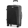 WITTCHEN Valigia da Cabina Trolley Bagaglio a Mano Valigia piccola Trolley in polipropilene Maniglia telescopica Quattro rotelle girevoli Chiusura a combinazione TSA Fuerta Line Nero