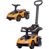AIYAPLAY Macchinina per Bambini 2 in 1 con Maniglione e Barriera di Sicurezza, 86.5x40x89.5 cm, Arancione e Nero