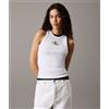 Calvin Klein Jeans Canotta slim a costine con monogramma Donna