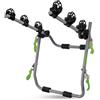 GO BIKER - Portabici da portellone Posteriore Easy V3 Max per 3 Biciclette -15kg/rotaia - Telaio in Acciaio - Bracci Regolabili su Tutti i Tipi di Biciclette - Pieghevole