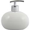 MSV - Dispenser di Sapone in Ceramica Java - Design Elegante - Ø 8 x 18 cm - capacità 300 ml - Bianco - Ideale per Bagno e Cucina - Facile da Pulire