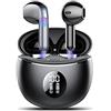 TIMU Cuffie Bluetooth, Auricolari Bluetooth 5.4 Stereo HiFi con 4 ENC Mic,Cuffie Wireless con LED Display 50 Ore, Cancellazione Rumore Cuffiette Bluetooth,Touch Control,IP7 Impermeabile Auricolari Wireless