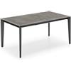 Connubia PRONTA CONSEGNA - Connubia Tavolo allungabile Artic CB4855-R 130 B con struttura in metallo Lava e piano in ceramica Noir Desir da 130(230)x90 cm - IN PROMOZIONE CON VOUCHER