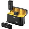 LinQ, Set 2 microfoni lavalier senza fili connettore USB-C riduzione rumore