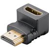 goobay 65749 Adattatore HDMI angolare 270 gradi/Contatti placcati oro/Angolo 270° / 8K @ 60 Hz, 4K @ 120 Hz / 48 Gbit/eARC, HDR
